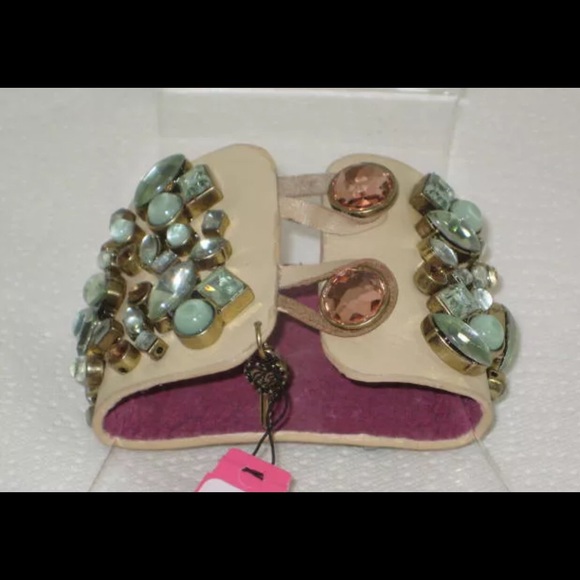 Betsey Johnson Mint & Bronze Wide Cuff Bracelet - Picture 3 of 8